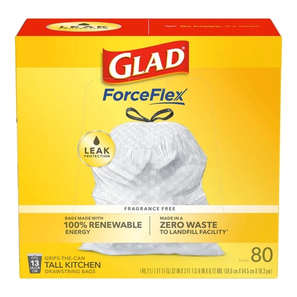 Glad ForceFlex Tall Kitchen Drawstring Trash Bags